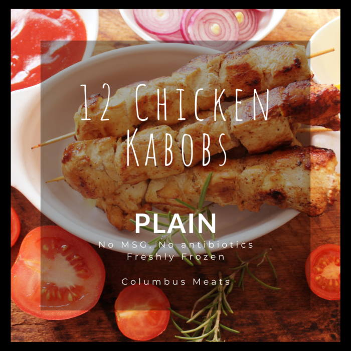 Plain chicken kabobs